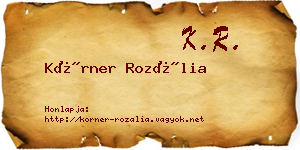 Körner Rozália névjegykártya